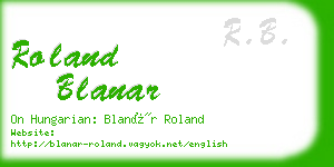 roland blanar business card